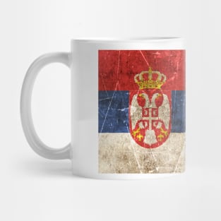 Vintage Aged and Scratched Serbian Flag Mug